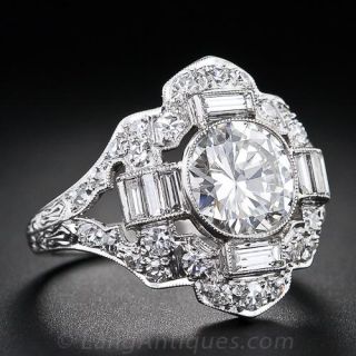 1.67 Carat  Art Deco Diamond Ring