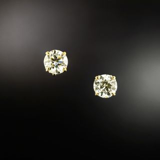 1.67 Carat Total Weight Diamond 18K Stud Earrings - 2