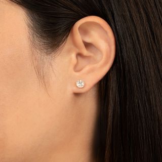 1.67 Carat Total Weight Diamond 18K Stud Earrings