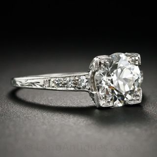 1.68 Carat Diamond and Platinum Solitaire Ring ca.1920s