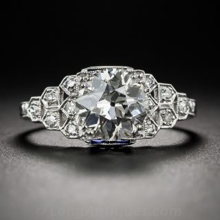 1.69 Carat Diamond Art Deco Engagement Ring