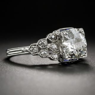 1.69 Carat Diamond Art Deco Engagement Ring