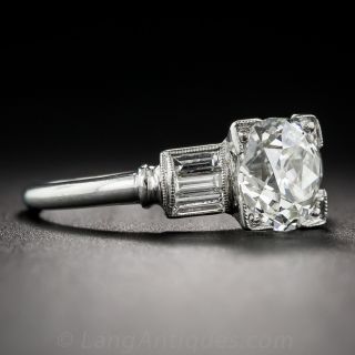 1.69 Carat Diamond Vintage Engagement Ring - GIA I/VS1