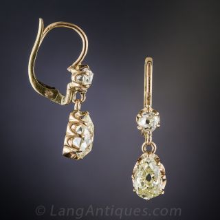 1.70 Carat Antique Diamond Earrings