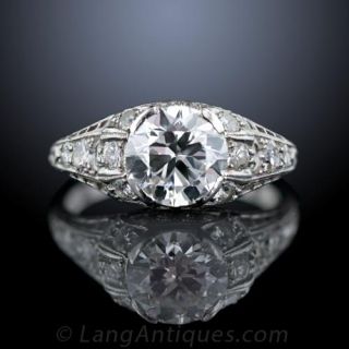 Art Deco Diamond Engagement Ring Platinum