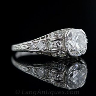 1.70 Carat Art Deco Diamond Engagement Ring