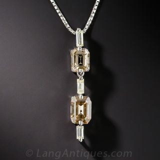 1.70 Carat Natural Brown Diamond Platinum Pendant  