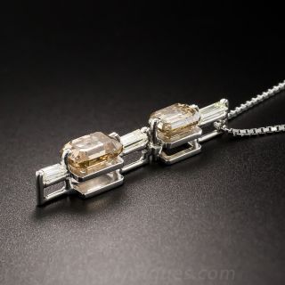 1.70 Carat Natural Brown Diamond Platinum Pendant  
