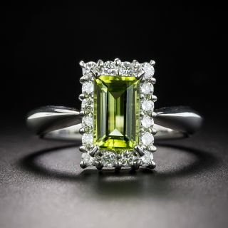 1.71 Carat Peridot and Diamond Halo Ring - 3