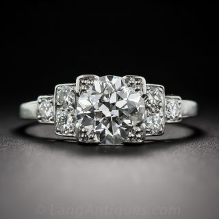 1.72 Carat Diamond Art Deco Engagement Ring in Platinum 