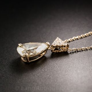 1.72 Carat Natural Fancy Color Pear Shape Diamond Pendant 