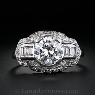 1.74 Carat Art Deco Diamond Ring
