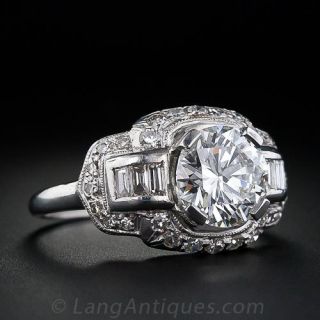1.74 Carat Art Deco Diamond Ring
