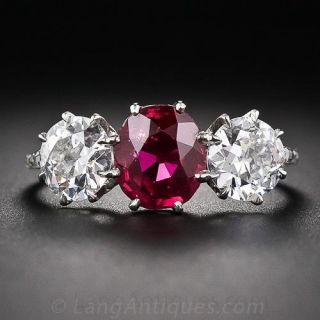 1.74 Carat Ruby and Diamond Ring