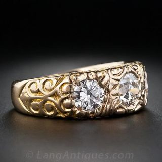 1.75 Carat Diamond Antique Three-Stone Ring