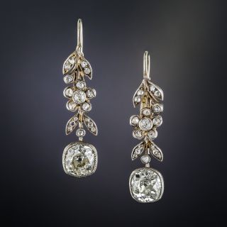 1.75 Carat Diamond Victorian Drop Earrings
