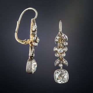 1.75 Carat Diamond Victorian Drop Earrings