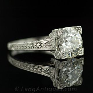 1.75 Carat European Cut Diamond Solitaire