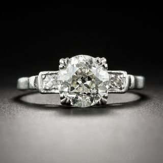 1.76 Carat Diamond and Platinum Vintage Engagement Ring - GIA - 1