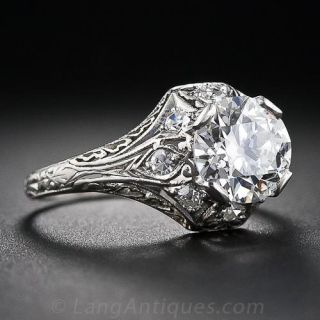 1.76 Carat Edwardian Diamond Engagement Ring 
