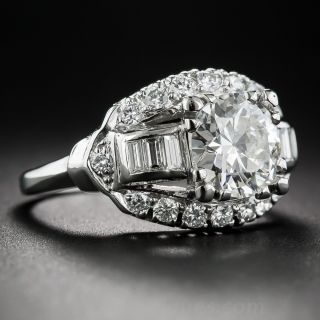 1.76 Carat Platinum and Diamond Art Deco Ring