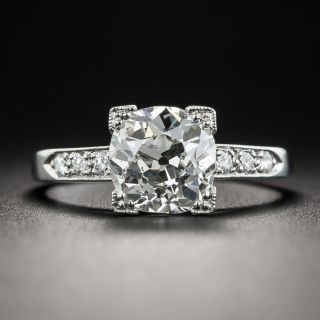 1.76 Carat Platinum Art Deco Diamond Engagement Ring