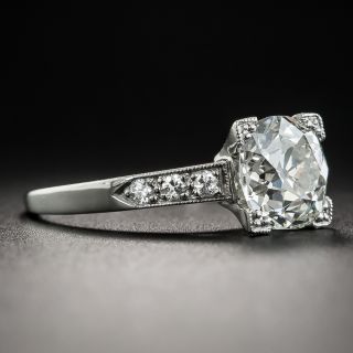 1.76 Carat Platinum Art Deco Diamond Engagement Ring