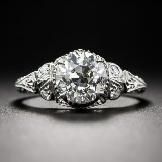 1.77 Carat Diamond Art Deco Engagement Ring GIA J SI1
