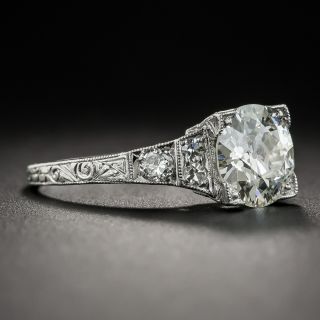 1.77 Carat Diamond Art Deco Engagement Ring - GIA L VS1