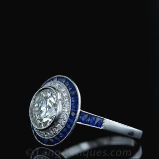 1.77 Carat European Cut Diamond Art Deco Style Ring