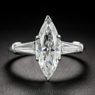 1.77 Carat Marquise Diamond and Platinum Ring - GIA G/SI2