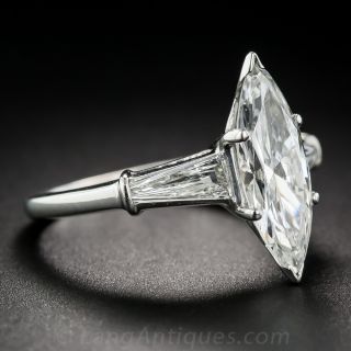 1.77 Carat Marquise Diamond and Platinum Ring - GIA G/SI2