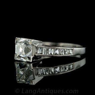 1.78 carat French Cut Diamond Art Deco Engagement Ring