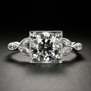 1.78 Carat Vintage Platinum and Diamond Ring