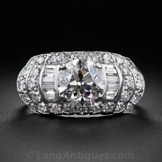 1.79 Carat Diamond Art Deco Engagement Ring - 1