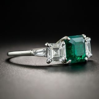 1.80 Carat Colombian Emerald Platinum Diamond Ring