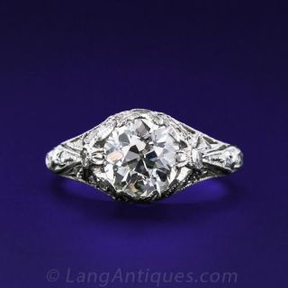 1.80 Carat Diamond Edwardian Style Engagement Ring
