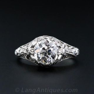 1.80 Carat Diamond Edwardian Style Engagement Ring
