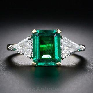 1.80 Carat Emerald and Diamond Ring