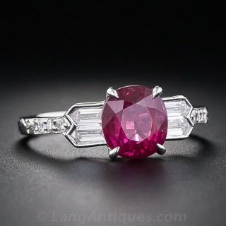 1.80 Carat Ruby and Diamond Ring