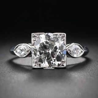 1.81 Carat European-Cut Diamond Solitaire Engagement Ring