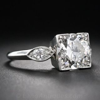 1.81 Carat European-Cut Diamond Solitaire Engagement Ring