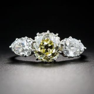1.81 Carat Fancy Intense Yellow Edwardian Diamond Ring