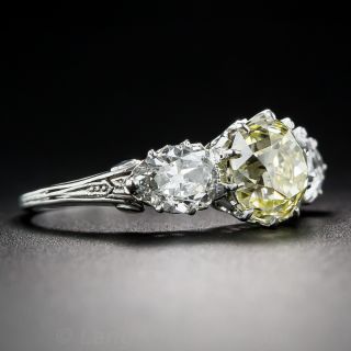 1.81 Carat Fancy Intense Yellow Edwardian Diamond Ring