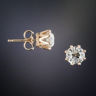1.82 Carat Diamond Stud Earrings 18K Rose Gold