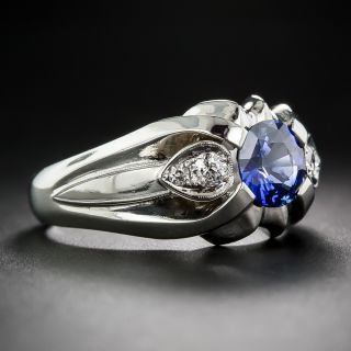 1.82 Carat Sapphire and Diamond Gent's Ring