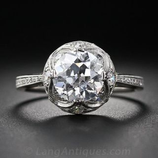 1.83 Carat 'D' Color Art Deco Style Diamond Engagement Ring