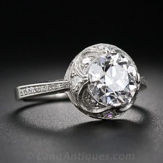 1.83 Carat 'D' Color Art Deco Style Diamond Engagement Ring