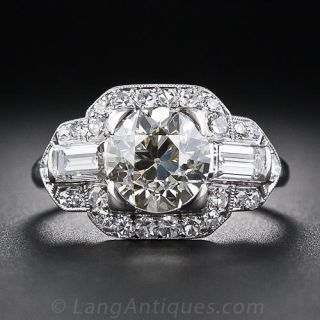 1.85 Carat Art Deco Diamond Engagement Ring