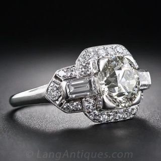 1.85 Carat Art Deco Diamond Engagement Ring